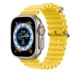 Cosmostech Akıllı Saat Watch için Uyumlu 42MM 44MM 45MM 49MM 1/2/3/4/5/6/se/7/8/ultra Akıllı Saat Silikon Kordon ve Kayışı Sarı