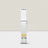 Cosmostech Akıllı Saat Watch için Uyumlu 42MM 44MM 45MM 49MM 1/2/3/4/5/6/se/7/8/ultra Silikon Kordon ve Kayışı Dalgalı Şerit Tasarım Beyaz