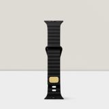 Cosmostech Akıllı Saat Watch için Uyumlu 42MM 44MM 45MM 49MM 1/2/3/4/5/6/se/7/8/ultra Silikon Kordon ve Kayışı Dalgalı Şerit Tasarım Siyah