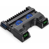 Cosmostech CS4-151 Ps4 Soğutucu Dikey Stand ve Çift Kol Şarj Istasyonu – Ps4 Slim Pro Uyumlu 3 Fanlı 12 Oyun Yuvalı - Siyah