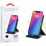 Cosmostech Masaüstü 10W Katlanabilir Kablosuz Şarj Standı – Qi Destekli Wireless Charger USB Şarjlı Telefon Tutucu