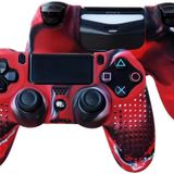 Cosmostech Ps4 Controller Joystick Oyun Kolu Gamepad Uyumlu - Silikon Koruyucu Cover Kirmizi Kamuflaj