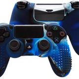 Cosmostech Ps4 Controller Joystick Oyun Kolu Gamepad Uyumlu - Silikon Koruyucu Cover Mavi Kamuflaj