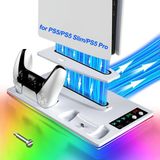 Cosmostech Ps5 Pro/slim/fat Playstation 5 Standart CD ve Dijital Sürüm Uyumlu Rgb Aydınlatmalı Sd-69 Cooling Soğutuculu Fanlı ,controller Şarjlı Stand