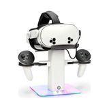 cosmostech VR Stand Şarj Dock RGB Işıklı Stand | Meta Quest 3S / Quest 3 / Quest 2 Uyumlu VR Gözlük ve Kontrolcü Tutucu
