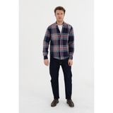 Cosplay Erkek %100 Pamuk Geniş Kareli Oduncu Slimfit Gömlek - Siyah - 2XL