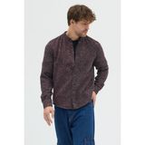 Cosplay Erkek Hakim Yaka Kırçıllı Flanel Dokuma Kumaş Cepsiz Kalın Kışlık Overshirt Gömlek - Kırmızı
