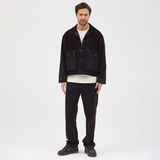 Cosplay Erkek Kadife Denim Flok Ceket - Kahve - Dropsuz