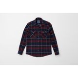 Cosplay Erkek Oduncu Ekose Desenli Kalın Kışlık Ceket Gömlek Overshirt Shacket - 2XL - Bordo