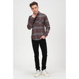Cosplay Erkek Siyah Beyaz Kareli Flanel Oduncu Kışlık Cepsiz Gömlek Overshirt - 0 Siyah