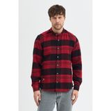 Cosplay Regular Fit Flanel Flam Dokulu Cepsiz Hakim Yaka Erkek Gömlek - XL - 00-Kırmızı