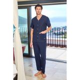 Cossy By Aqua Erkek Pijama Takımı, Çizgili,%50 Pamuk%50 Modal, 4XL