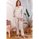 Cossy By Aqua Kadın Desenli Pijama Takımı,%100 Viskoz, 38 Beden
