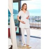 Cossy By Aqua Kadın Krem Lohusa Pijama Takımı,%96 Mikro Modal%4 Elastan, 38 Beden