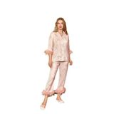 Cossy By Aqua Kadın Uzun Kol Önden Düğmeli Pudra Pijama Takım C8T3N6O42 PUDRA 42