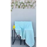 Costa 4 Kat Muslin Çocuk / Bebek Battaniyesi 120 x 120 4 Kenarı Saçaklı - Mint