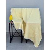 Costa 4 Kat Muslin Çocuk / Bebek Battaniyesi 120 x 120 4 Kenarı Saçaklı - Sarı