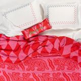 Costa Kırmızı - Pembe Çift Kişilik Pamuk Yatak Örtüsü - 001-Renkli - 10 x 10 cm