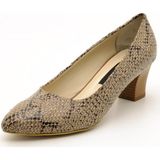 Costo Shoes 1023 Yılan Vizon Kadın Topuklu Ayakkabı