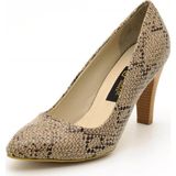 Costo Shoes 1071 13088 Yılan Vizon Kadın Topuklu Ayakkabı