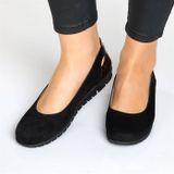 Costo Shoes 18545 Siyah Süet Büyük Numara Babet