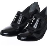 Costo Shoes 58974 Siyah Rugan Büyük Numara Abiye Kadın Ayakkabısı