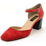 Costo Shoes 9797 98086 Kirmizi Garnili Topuklu Büyük Numara Kadın Ayakkabısı