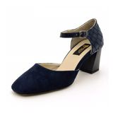 Costo Shoes 9797 Lacivert Süet Kadın Topuklu Ayakkabı