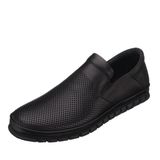 Costo Shoes AG1041-1 Siyah Deri Yazlık Büyük Numara Dana Derisi Rahat Geniş Kalıp Erkekr Ayakkabı