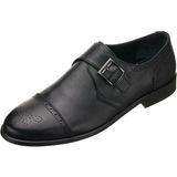 Costo Shoes AYC71 Siyah Dana Derisi İç Dış Deri Tokalı Erkek Klasik Ayakkabı