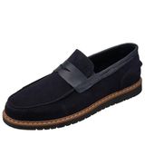 Costo Shoes AYL1112-1 Lacivert Süet Rahat Geniş Kalıp erkek makosen ayakkabı
