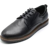 Costo Shoes Büyük Numara Erkek Ayakkabı Büyük Numara Deri Erkek Ayakkabı AG4296-2 Siyah Geniş Kalıp Rahat Kullanım