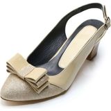 Costo Shoes Büyük Numara Kadın Kısa Topuklu Ayakkabı Bej Iriadam