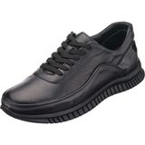 Costo Shoes GG1318 Siyah Kauçuk Taban Rahat Geniş Kalıp Büyük Numara 4 Mevsim Erkek Ayakkabısı