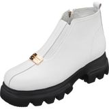 Costo Shoes GS1313 Beyaz Rahat Şık Hafif Eva Taban Extra Geniş Rahat Kalıp Dana Derisi Kadın Bot