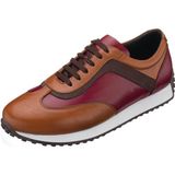 Costo Shoes KB77 Taba & Bordo Deri Rahat Şık Preimium Serisi Erkek Spor Ayakkabı Ganiş Rahat Kalıp - Taba - Bordo