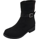 Costo Shoes LTF78 Siyah Rahat Geniş Kalıp Süet Kadın Bot