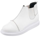 Costo Shoes MR2023 Beyaz Büyük Numara Dana Derisi Rahat Geniş Kalıp Erkek Bot