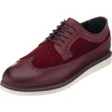 Costo Shoes NRM1241 Bordo Büyük Numara Dana Derisi Rahat Geniş Kalıp Erkek Ayakkabı
