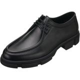 Costo Shoes PAŞA103-1 Siyah Dana Derisi Rahat Geniş Kalıp Ayağınızı Küçük Gösteren Saraçlı Büyük Numara Kadın Ayakkabısı. Rahat Esnek Şeffaf Taban - Siyah Deri