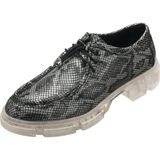 Costo Shoes PAŞA103-1 Yılan Baskı Desenli Dana Derisi Rahat Geniş Kalıp Ayağınızı Küçük Gösteren Saraçlı Büyük Numara Kadın Ayakkabısı. Rahat Esnek Şeffaf Taban - Yılan Baskı - Yeşil