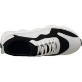 Costo Shoes ST1957 Beyaz Dana Derisi ve Siyah Dana Süet Ganrli Spor Ayakkabı - Beyaz - Siyah