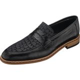 Costo Shoes TR121 Siyah Deri Kroko Baskılı Deri Erkek Ayakkabısı