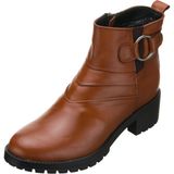 Costo Shoes YSM26 Taba Dana Deri Rahat Şık Konforlu Taban Kadın Kışlık Bot - Taba Deri