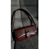 Cosy Bag Bordo Cherry Red Bordo Kadın Metal Toka Detaylı El Omuz Baget Çanta Omuz Çantası Burgundy
