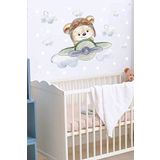cosy home gift ayı pijama uyuyan ay ve yıldız duvar çocuk odası için bebek odası sticker pvc