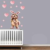 cosy home gift Çocuk odası duvar sticker pvc Sevimli şekerci dog Köpek Ve Kalp 3d Sulu Boya dekor