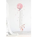 cosy home gift Çocuk odası duvar sticker yükseklik grafik erkek ölçer sevimli balon tavşan karikatür pastel boya