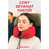 Cosy Ortopedik Seyahat Yastığı Visco Boyun Destekli Seyahat Yastığı - Kırmızı Ergo Travel Kırmızı