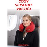 Cosy Ortopedik Seyahat Yastığı Visco Boyun Destekli Seyahat Yastığı - Kırmızı | Ergo Travel